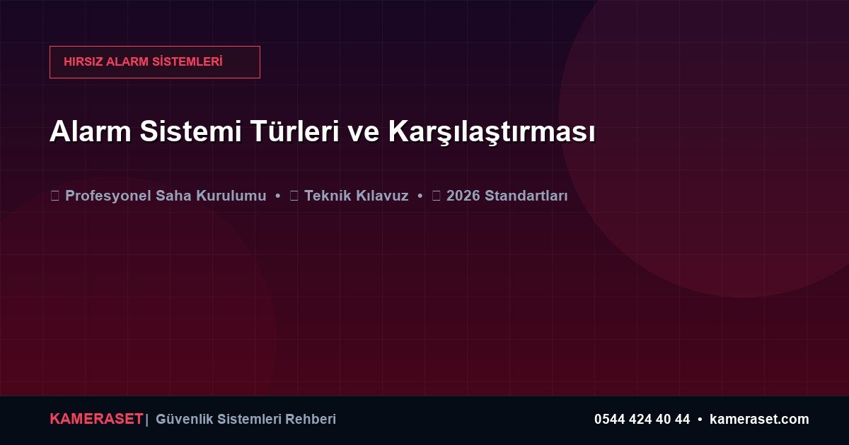 Alarm Sistemi Türleri ve Karşılaştırması — Güvenlik Sistemleri Rehberi