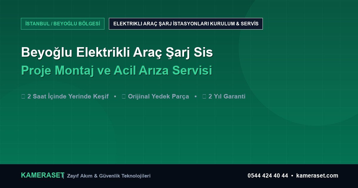 Beyoğlu Elektrikli Araç Şarj Sistemleri: Proje Montajı ve Arıza Servisi — Güvenlik Sistemleri Rehberi