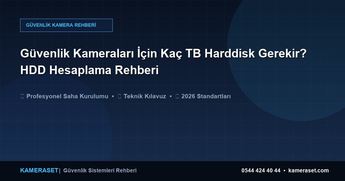 Güvenlik Kameraları İçin Kaç TB Harddisk Gerekir? HDD Hesaplama Rehberi — Güvenlik Sistemleri Rehberi