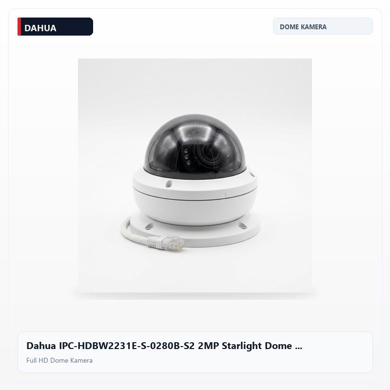 Dahua IPC-HDBW2231E-S-0280B-S2 2MP Starlight Dome Kamera