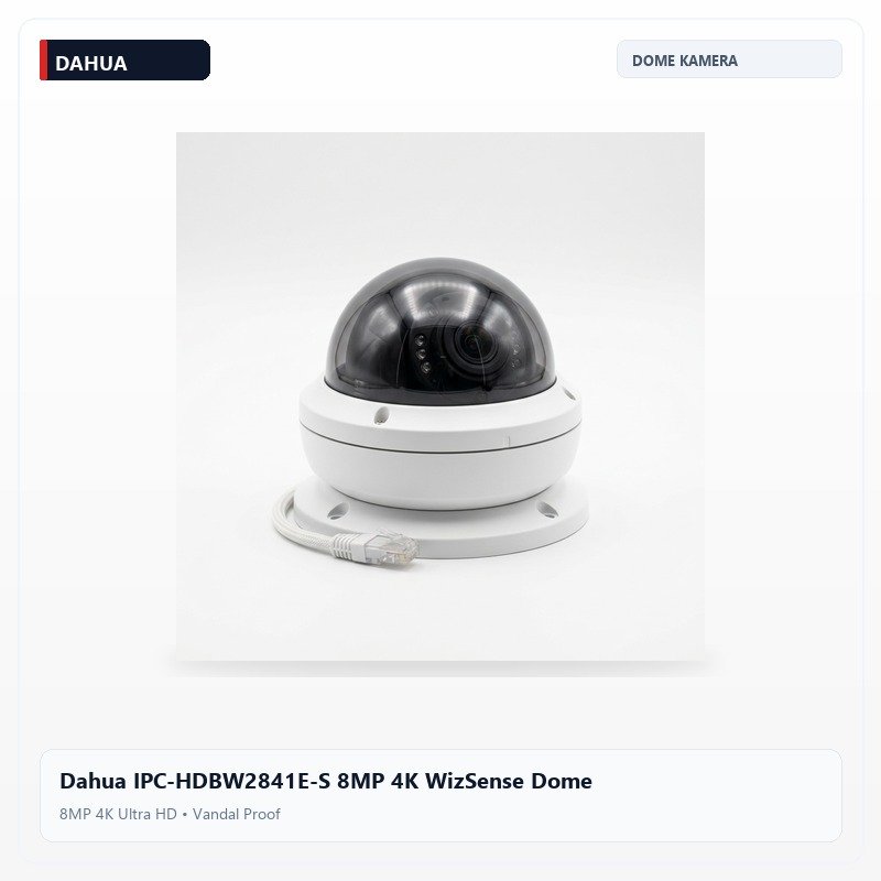 Dahua IPC-HDBW2841E-S 8MP 4K WizSense Dome