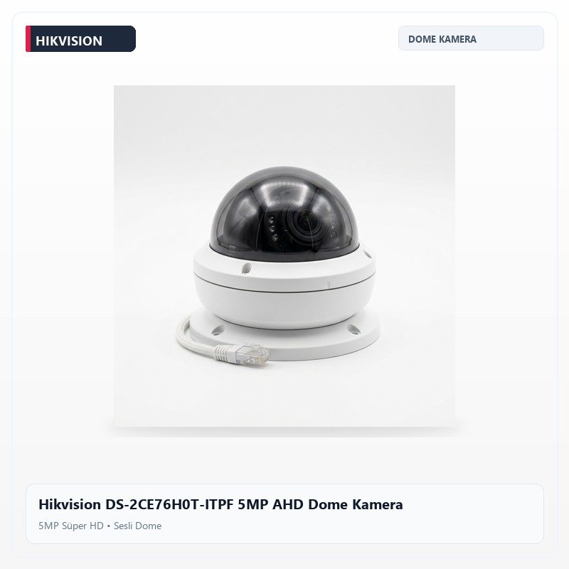 Hikvision DS-2CE76H0T-ITPF 5MP AHD Dome Kamera