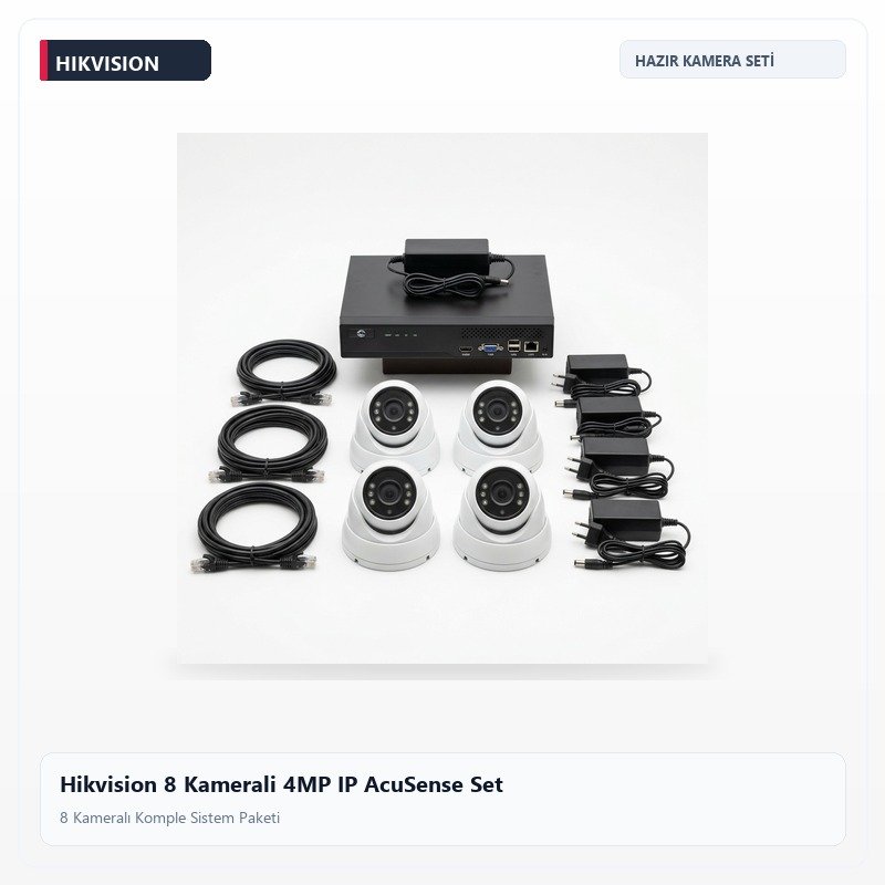 Hikvision 8 Kamerali 4MP IP AcuSense Set