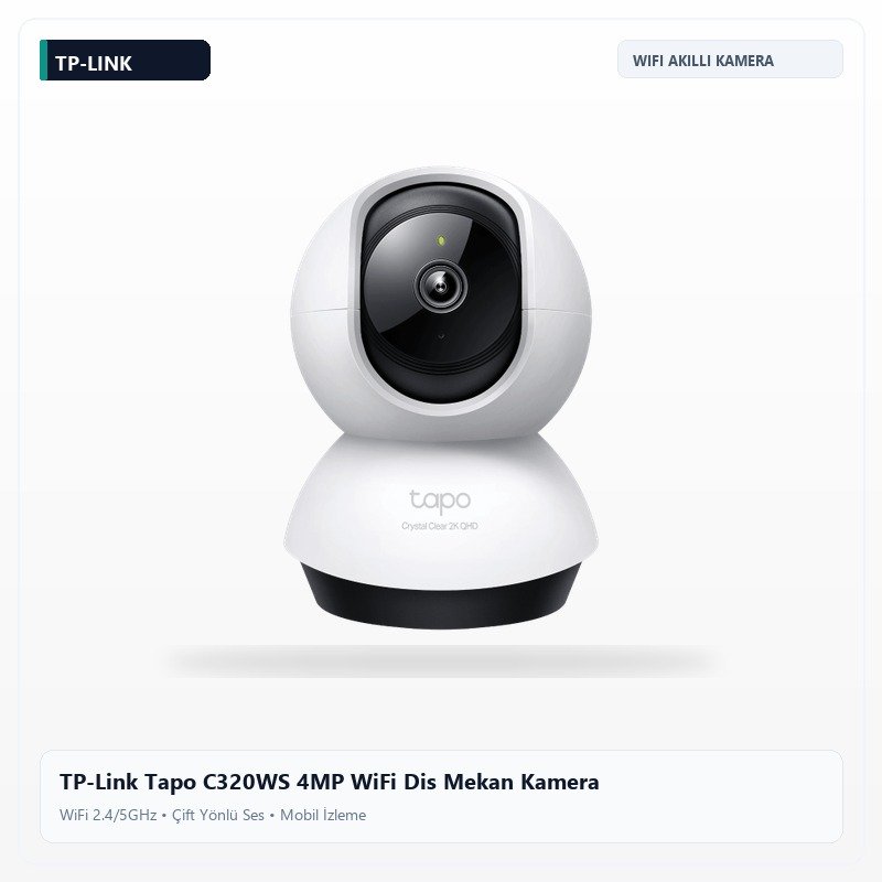 TP-Link Tapo C320WS 4MP WiFi Dis Mekan Kamera