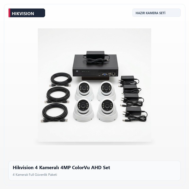Hikvision 4 Kameralı 4MP ColorVu AHD Set
