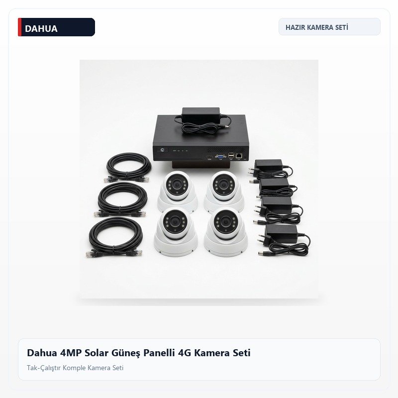 Dahua 4MP Solar Güneş Panelli 4G Kamera Seti