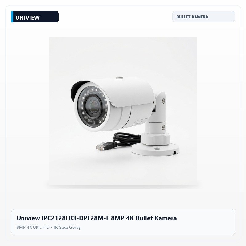 Uniview IPC2128LR3-DPF28M-F 8MP 4K Bullet Kamera